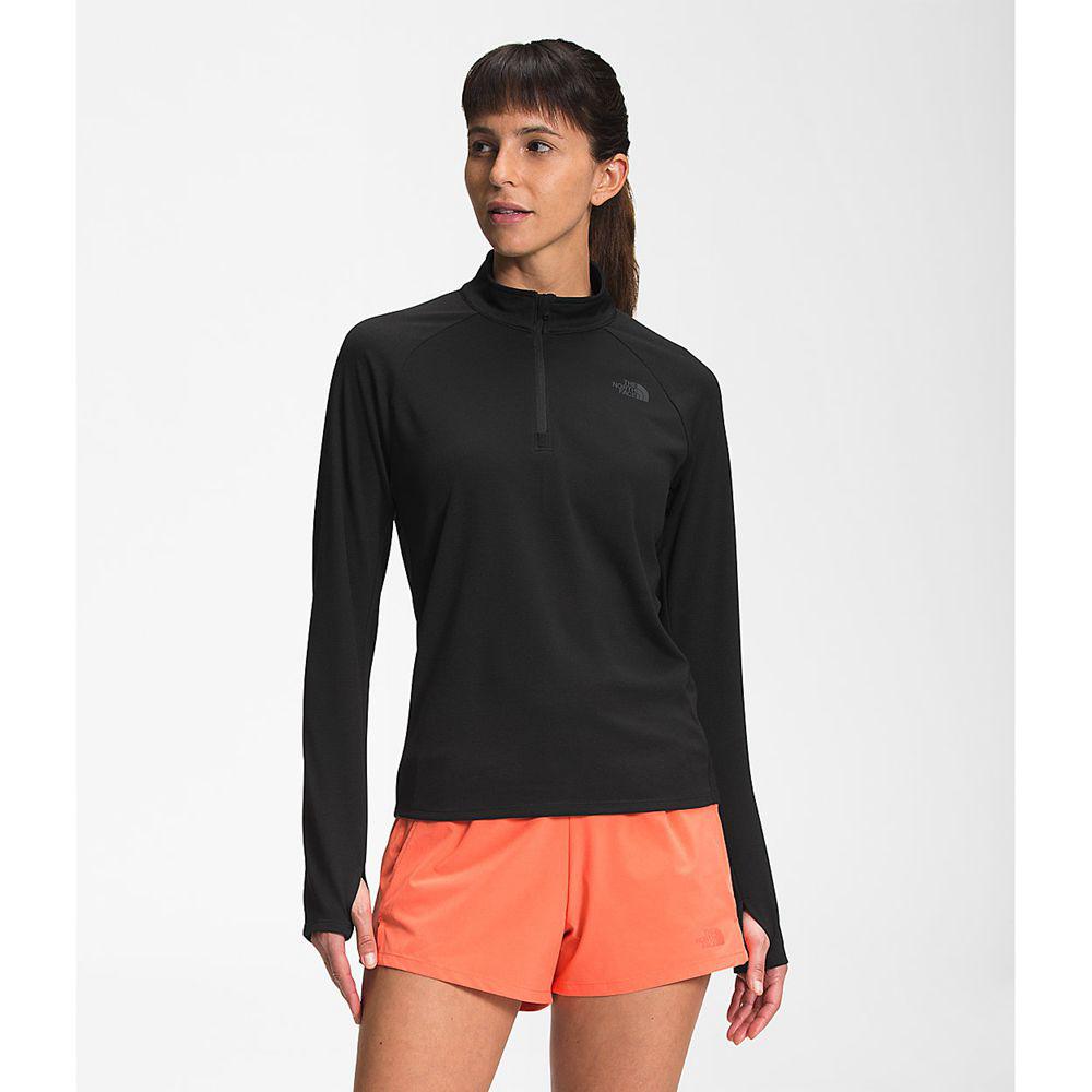 The North Face Wander ¼ Zip Γυναικεια Active Tops - Μαυρα (QEPB30469)